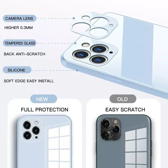 iPhone 12 Pro Parlak Cam Kamera Korumalı Telefon Kılıfı - 3