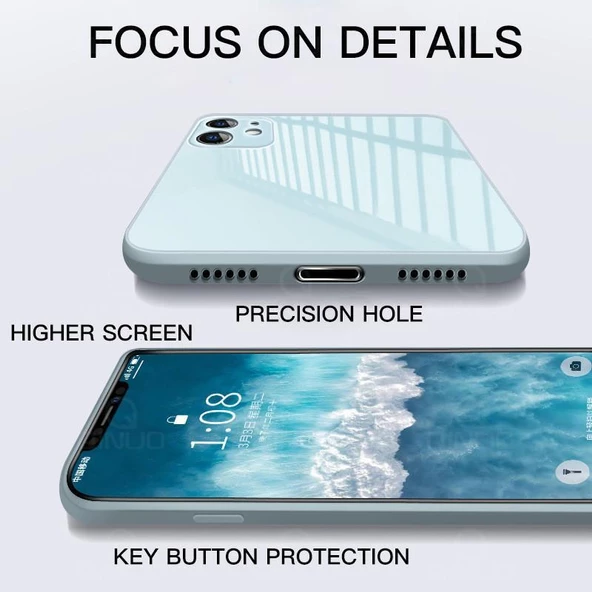iPhone 11 Pro Parlak Cam Kamera Korumalı Telefon Kılıfı - 6