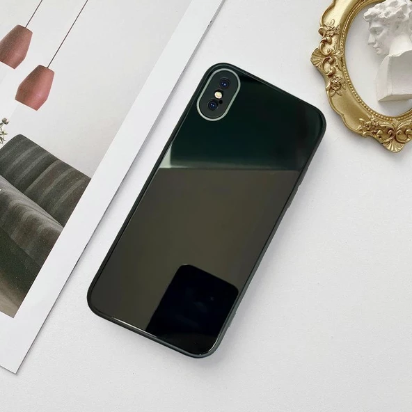 İphone X Parlak Cam Kamera Korumalı Telefon Kılıfı - Resim 10