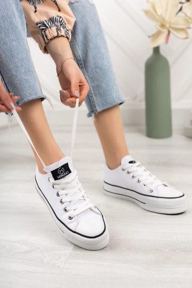 Muggo Taylor Garantili Kadın Kalın Yüksek Taban Kısa Sneaker