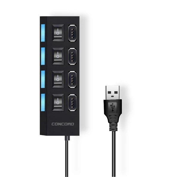 Concord C852 Usb 2.0 Hub Açma Kapama Anahtarlı Işıklı Usb Çoğaltıcı