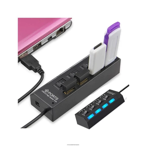 Concord C852 Usb 2.0 Hub Açma Kapama Anahtarlı Işıklı Usb Çoğaltıcı - 5