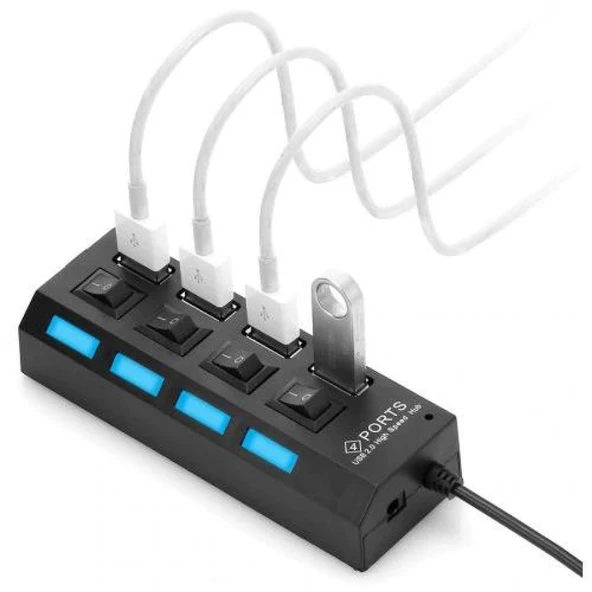 Concord C852 Usb 2.0 Hub Açma Kapama Anahtarlı Işıklı Usb Çoğaltıcı - 4