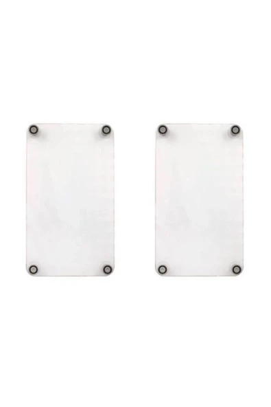 Cam Ocak Koruyucu ve Kesim Tablası Şampanya (60cm x 52cm) 2 Parça, 4'lü Ocaklar - Resim 3