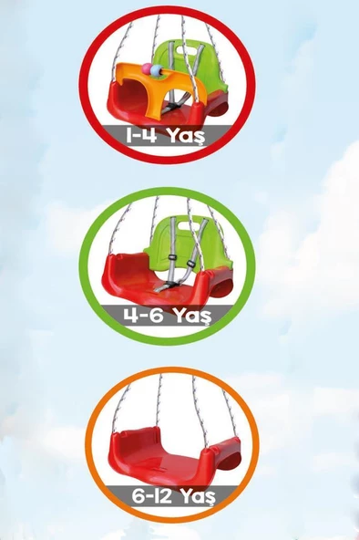 Çocuk & Bebek Salıncağı | Salıncak Emniyet Kemerli Siyah Beyaz - 4