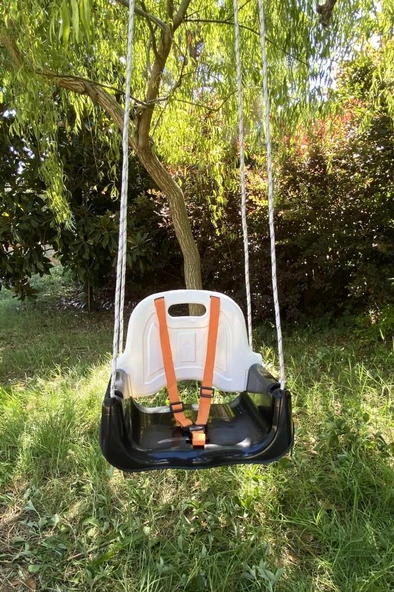 Çocuk & Bebek Salıncağı | Salıncak Emniyet Kemerli Siyah Beyaz - 2