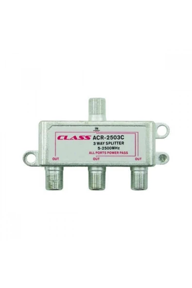CLASS ACR-2503C UYDU ANTEN ÇOKLAYICI 3LÜ SPLITTER 1 GİRİŞ 3 ÇIKIŞ KABLO BÖLÜCÜ 5-2500 MHZ SPLITTER
