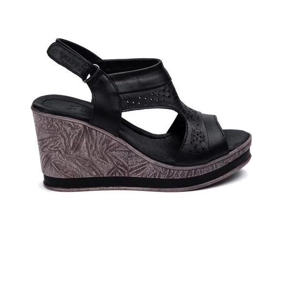 VENÜS 2015707Y DOLGU TOPUK HAFİF DERİ KADIN SANDALET - 8