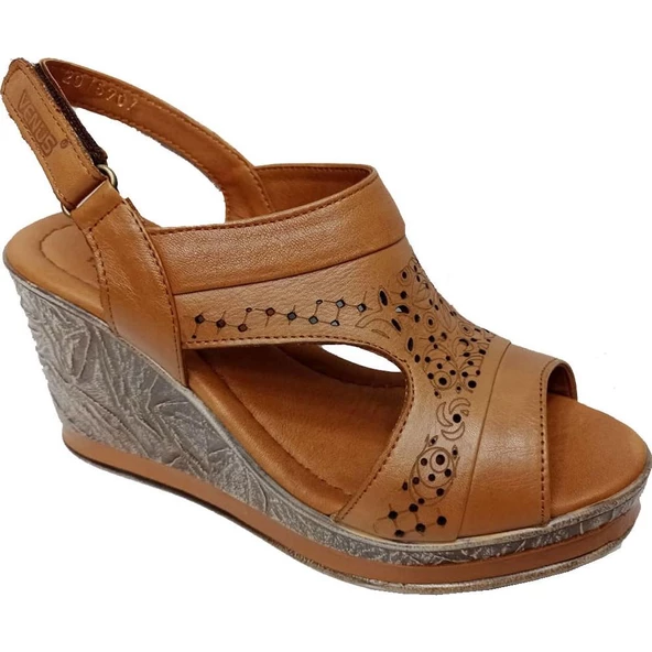 VENÜS 2015707Y DOLGU TOPUK HAFİF DERİ KADIN SANDALET - 3