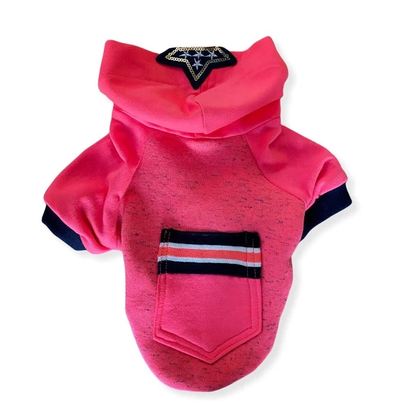Pink Stars Kapşonlu Sweatshirt  Kedi Kıyafeti - 3