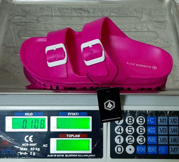 Hammerjack 234 Fuşya Pembe Çift Tokalı Havuz Plaj Günlük Terlik - Resim 3