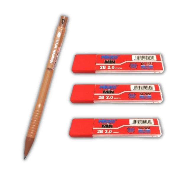 2.0 Mm Kalın Uçlu Versatil Kalem 1 Adet ve 2.0 Mm Kalın Uç Kırmızı 3 Adet - 6