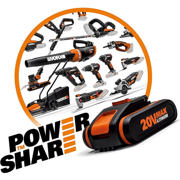 WORX WG385E 40Volt 4.0Ah Li-ion 40CM Profesyonel Şarjlı Kömürsüz Zincirli Testere - 11
