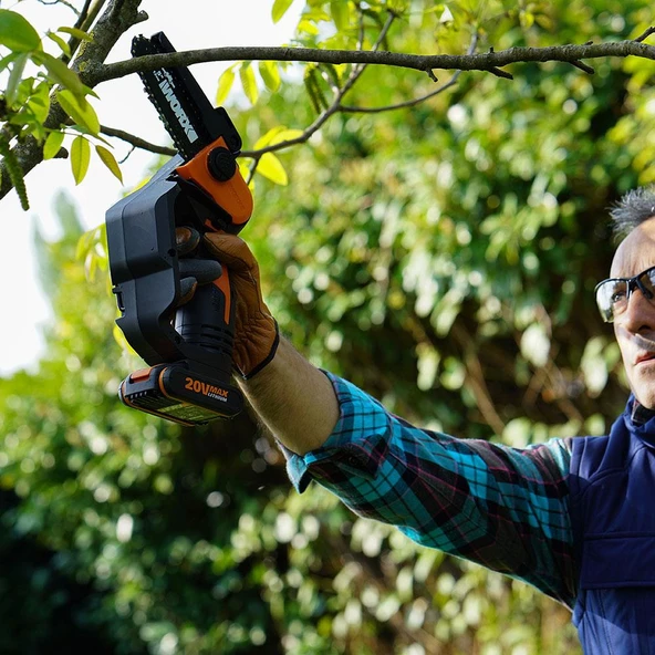 WORX WG324E 20Volt 2.0Ah Li-ion 12CM Profesyonel Şarjlı Zincirli Testere - 10