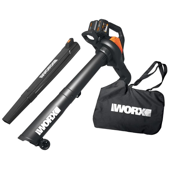 Worx Wg583e 40Volt 4.0Ah. Li-İon Kömürsüz Profesyonel Yaprak Toplama Ve Üfleme