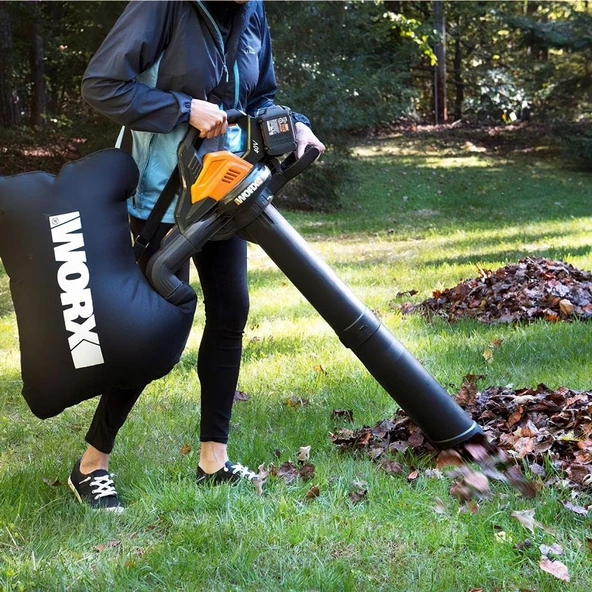 Worx Wg583e 40Volt 4.0Ah. Li-İon Kömürsüz Profesyonel Yaprak Toplama Ve Üfleme - 7