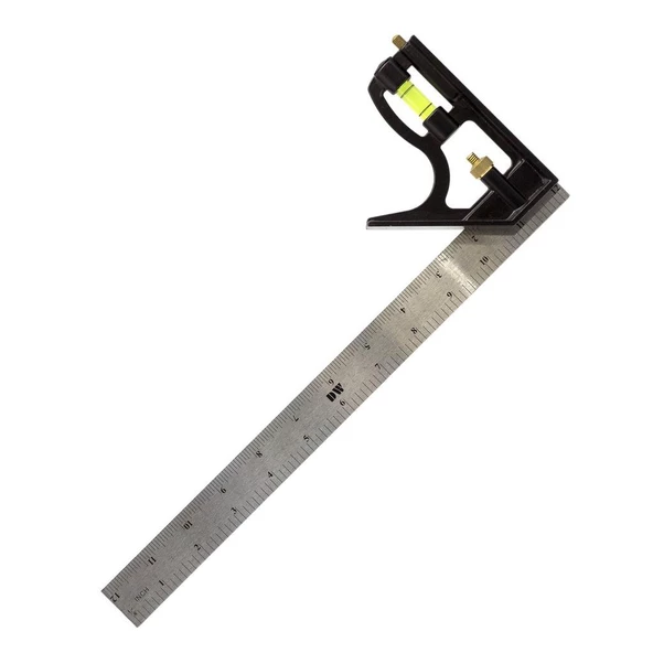 BTS Dw Ayarlanabilir Su Terazili Gönye 30 cm 45-90° Marangoz Açı Ölçer Cetvel - 5