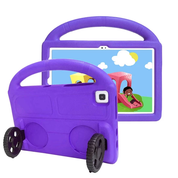 Galaxy T720 Tab S5E Tekerlek Standlı Tablet Eva Silikon Kılıf - Resim 3