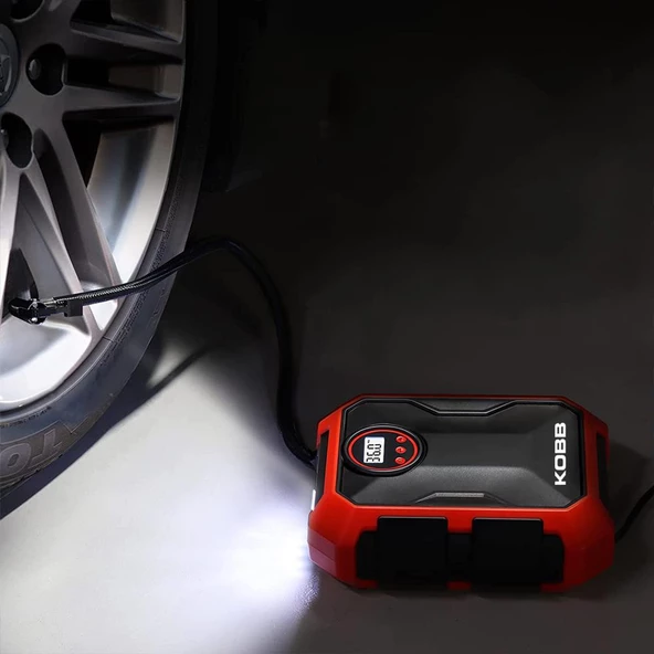 KOBB KB200 12Volt 150 PSI Ayarlanabilir Dijital Basınç Göstergeli Hava Lastik Şişirme Pompası - 3