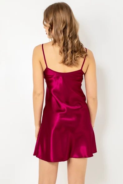 DoReMi İnce Askılı Saten Gecelik - Resim 6