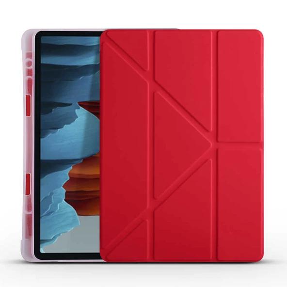Galaxy Tab S7 T870 Kılıf Kalem Bölmeli Standlı Smart Cover - 6