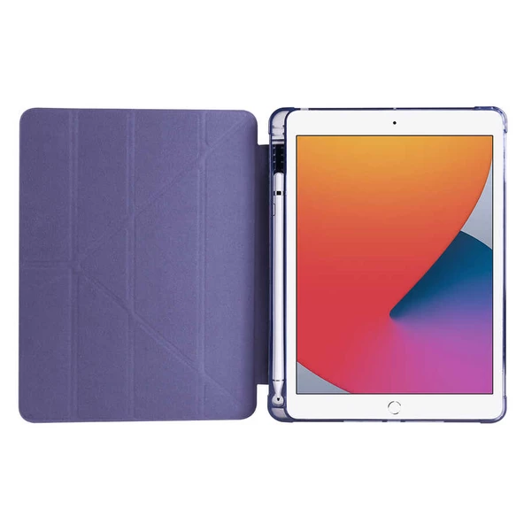 Apple iPad 9.7 2018 Kılıf Kalem Bölmeli Standlı Smart Cover - 3