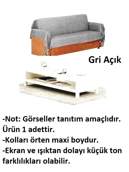 Mandaş 1 Adet Şönil Dokuma Kaymaz Maxi Koltuk-Çekyat Örtüsü(180x300) - 3