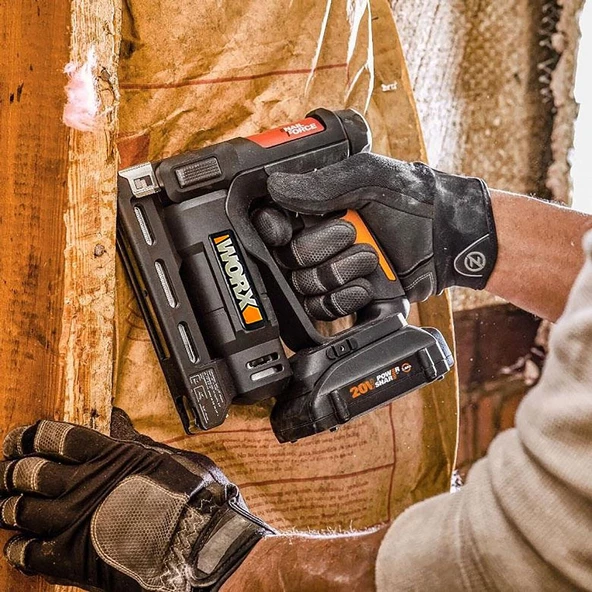 Worx Wx843 20Volt/2.0Ah. Li-İon Şarjlı Profesyonel 6-14Mm Zımba Ve 15Mm Çivi Çakma + 3500 Adet Yedek Zımba Ve Çivi - 6
