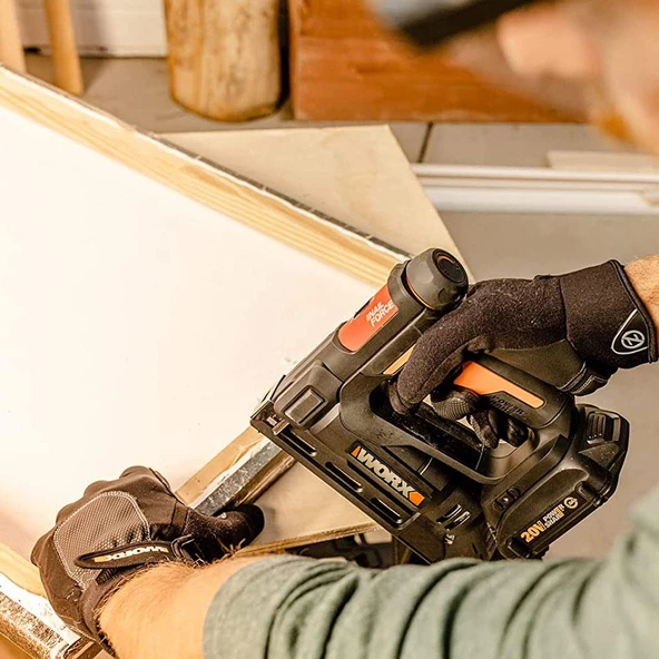 Worx Wx843 20Volt/2.0Ah. Li-İon Şarjlı Profesyonel 6-14Mm Zımba Ve 15Mm Çivi Çakma + 3500 Adet Yedek Zımba Ve Çivi - 10