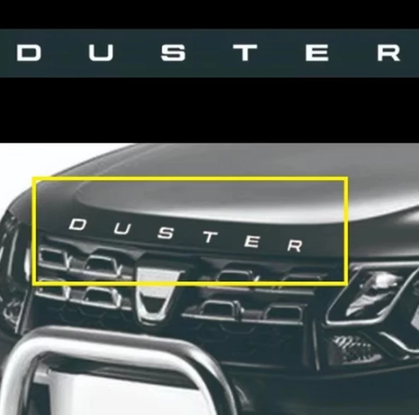 DK Tuning Duster Ön Kaput Gri ABS 3M 3D Yazı Logo Dacia İle Uyumlu - 3