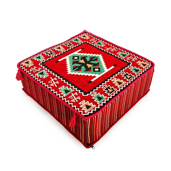 Shark Anatolia Şark Köşesi Masası Puf Zeugma Kırmızı - 3