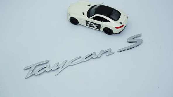 DK Tuning Porsche Taycan S Bagaj 3M 3D Gri ABS Yazı Logo Amblem - Resim 2