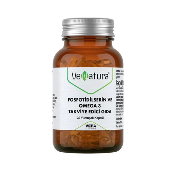 VeNatura Fosfotidilserin ve Omega 3 Takviye Edici Gıda 30 Yumuşak Kapsül - 1