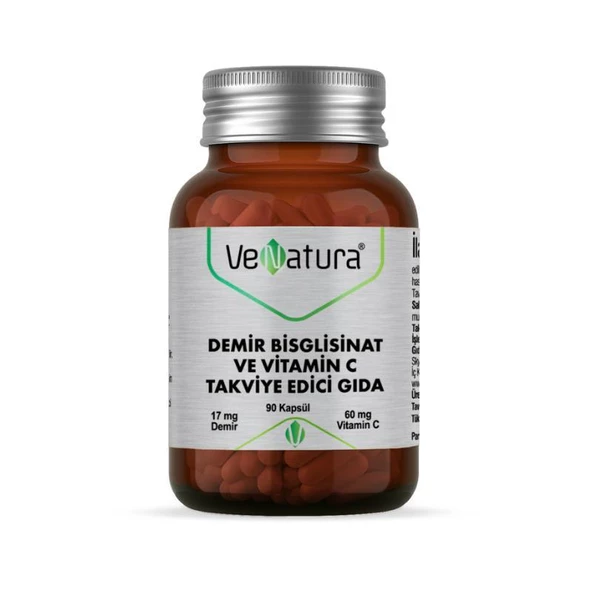 Venatura Demir Bisglisinat ve Vitamin C 90 Kapsül