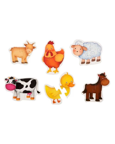 Çiftlik Hayvanları ve Orman Hayvanları Baby Puzzle 2li Set Eolo - 2