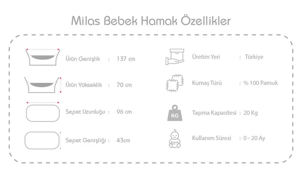 Holmen Marmaris Bebek Hamağı - Ekru - 2