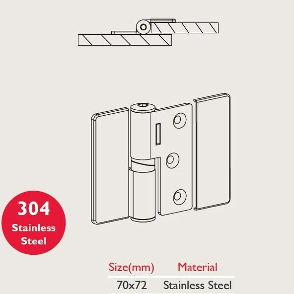 Gürçay Kabin Menteşesi Paslanmaz Binili - 3