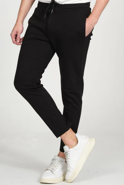 Erkek Relaxed Fit Beli Lastikli Bağcıklı Pamuklu Rahat Spor Jogger Pantolon - 7