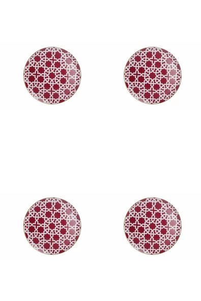 Porland Morocco Desen Fuşya Düz Tabak 28cm 4lü