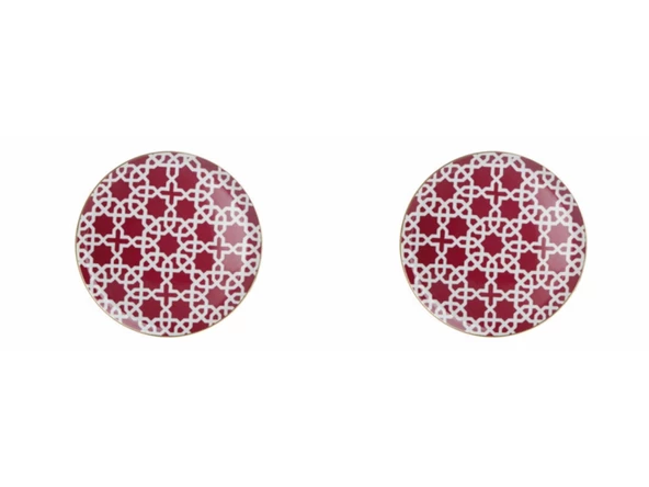 Porland Morocco Desen Fuşya Düz Tabak 28cm 2li ürün görseli 1