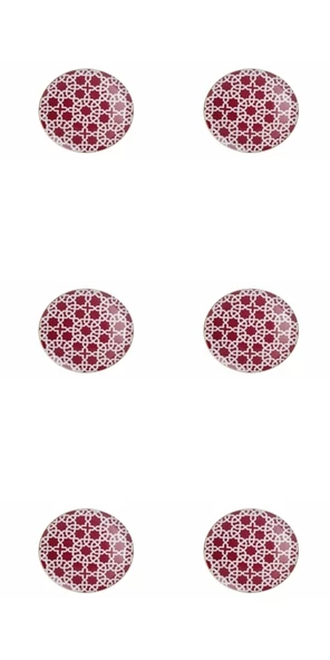 Porland Morocco Desen Fuşya Düz Tabak 28cm 6lı