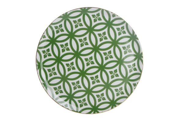 Porland Morocco Desen Yeşil Düz Tabak 28cm