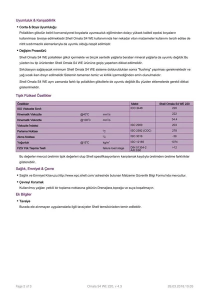 AÇIK-SHELL OMALA S4 WE 220 - 5 LİTRE (ESKİ ADI:TİVELA S 220) - Resim 3