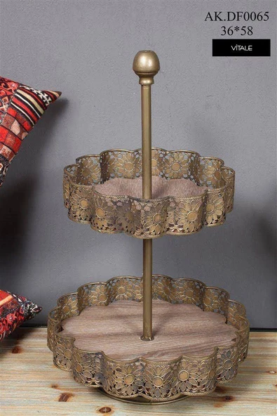 Vitale Rusty 2 Katlı Dekoratif Kurabiyelik AK.DF0065 ürün görseli 1