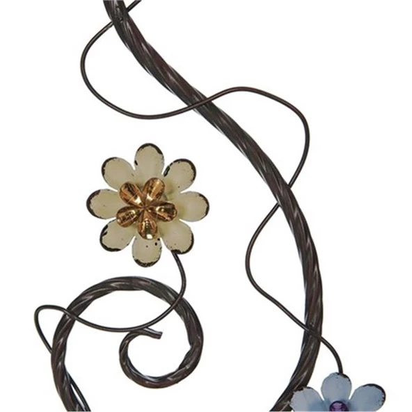 Vitale Saga Çiçekli Metal Mumluk 11x40 cm AK.GA0022 - 5