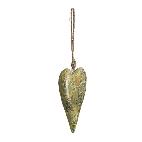 Vitale Şiva Çiçek Desenli Yeşil Kalp Orta Boy AK.FQ0026-Y - Resim 3