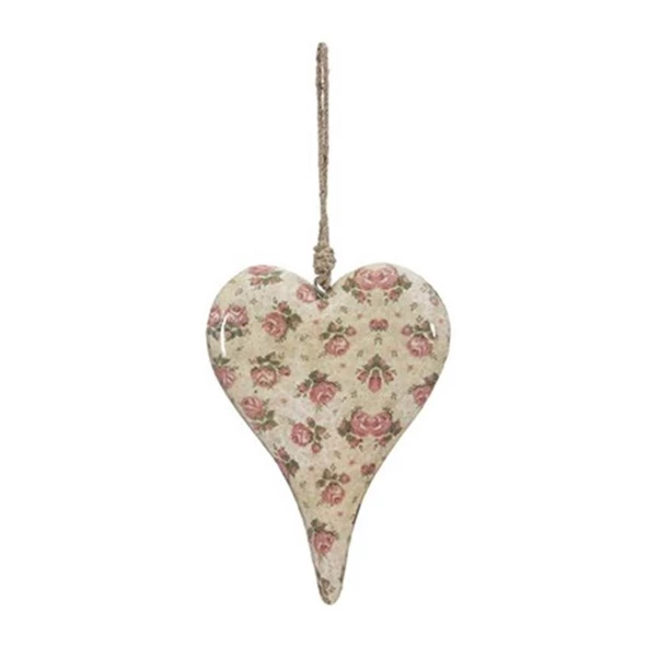 Vitale Şiva Çiçek Desenli Krem Kalp Büyük Boy AK.FQ0025-K - Resim 4