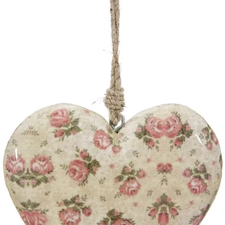 Vitale Şiva Çiçek Desenli Krem Kalp Büyük Boy AK.FQ0025-K - Resim 3