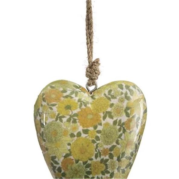 Vitale Şiva Çiçek Desenli Yeşil Kalp Orta Boy AK.FQ0026-Y - Resim 5