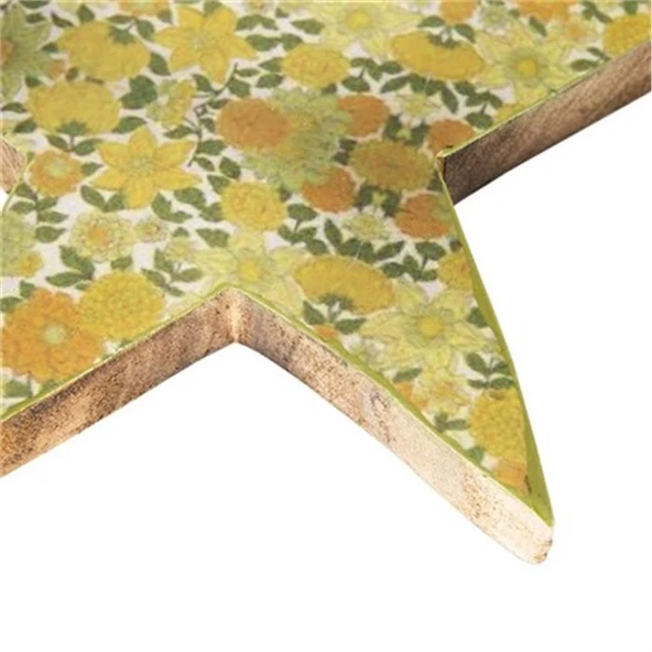 Vitale Şiva Çiçek Desenli Dekoratif Yıldız Yeşil Küçük Boy AK.FQ0018-Y - 6